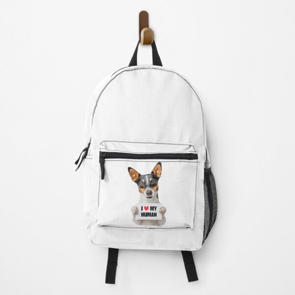 Item preview, Cute Rat Terrier with Signboard I love my Human designed and sold by LazyOwlStore.