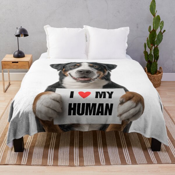 Item preview, Cute Greater Swiss Mountain dog with Signboard I love my Human  designed and sold by LazyOwlStore.