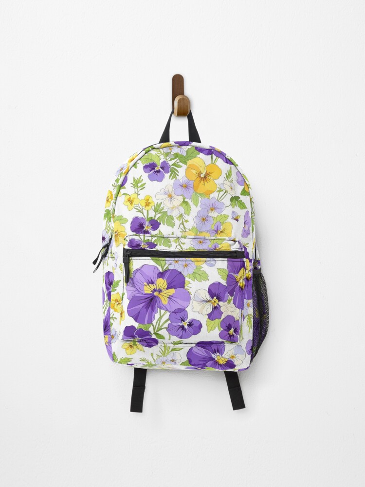Thumbnail 1 of 3, Backpack, Spring Pansy designed and sold by CoolPixels.