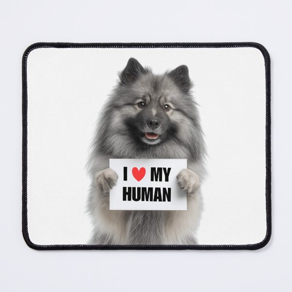 Item preview, Cute Keeshond dog with Signboard I love my Human  designed and sold by LazyOwlStore.