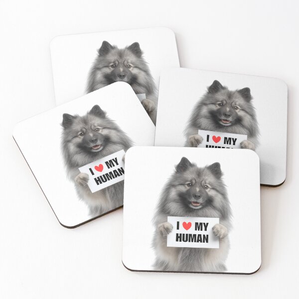 Item preview, Cute Keeshond dog with Signboard I love my Human  designed and sold by LazyOwlStore.