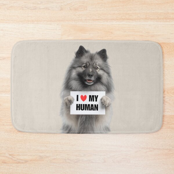 Item preview, Cute Keeshond dog with Signboard I love my Human  designed and sold by LazyOwlStore.