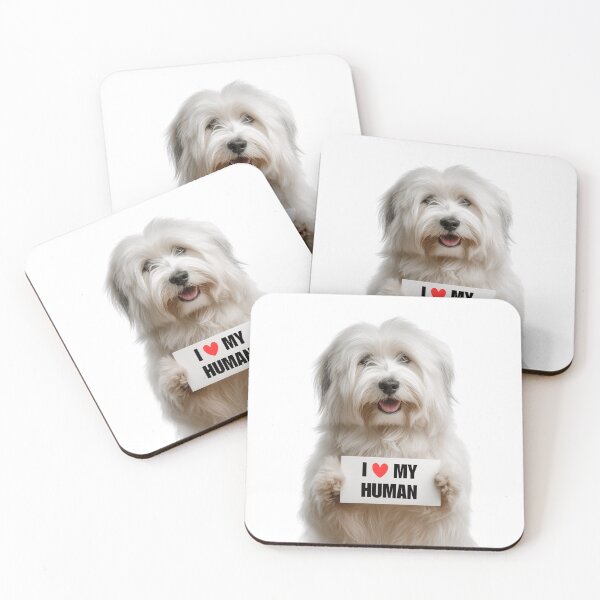Item preview, Cute Coton de Tulear dog with Signboard I love my Human  designed and sold by LazyOwlStore.