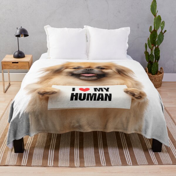 Item preview, Cute Pekingese dog with Signboard I love my Human designed and sold by LazyOwlStore.