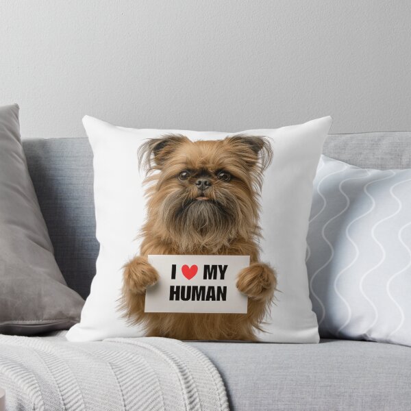 Item preview, Cute Brussels Griffon dog with Signboard I love my Human  designed and sold by LazyOwlStore.