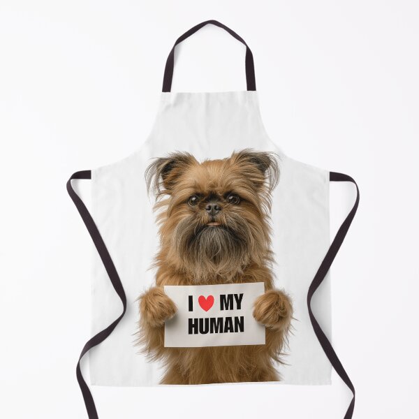 Item preview, Cute Brussels Griffon dog with Signboard I love my Human designed and sold by LazyOwlStore.