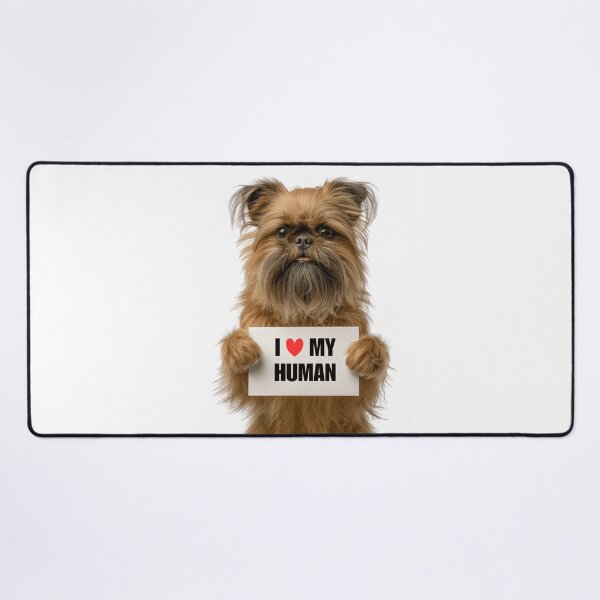Item preview, Cute Brussels Griffon dog with Signboard I love my Human  designed and sold by LazyOwlStore.