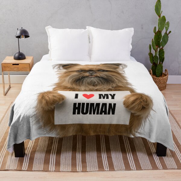 Item preview, Cute Brussels Griffon dog with Signboard I love my Human  designed and sold by LazyOwlStore.