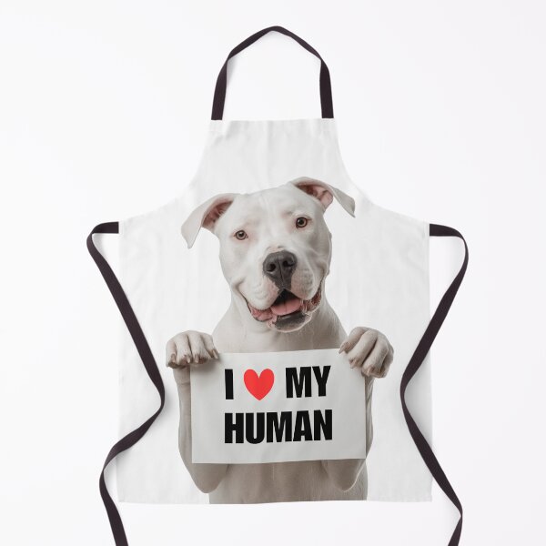 Item preview, Cute Dogo Argentino with Signboard I love my Human designed and sold by LazyOwlStore.
