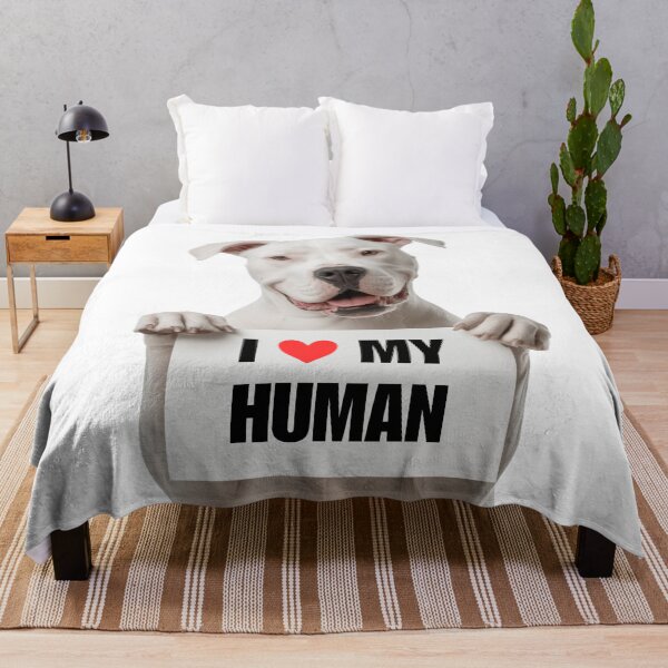 Item preview, Cute Dogo Argentino with Signboard I love my Human designed and sold by LazyOwlStore.