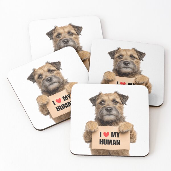 Item preview, Cute Border Terrier with Signboard I love my Human  designed and sold by LazyOwlStore.