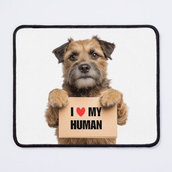 Item preview, Cute Border Terrier with Signboard I love my Human  designed and sold by LazyOwlStore.