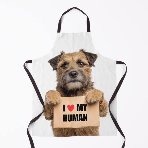 Item preview, Cute Border Terrier with Signboard I love my Human designed and sold by LazyOwlStore.