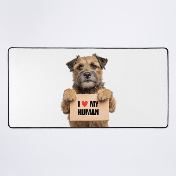 Item preview, Cute Border Terrier with Signboard I love my Human  designed and sold by LazyOwlStore.