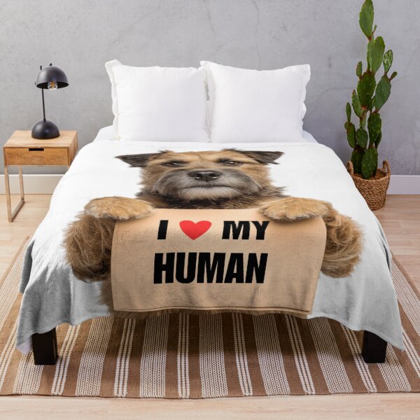 Item preview, Cute Border Terrier with Signboard I love my Human  designed and sold by LazyOwlStore.