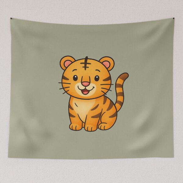 Item preview, The King of the Korean Forest – Cute Cartoon Tiger designed and sold by mycreastyle.