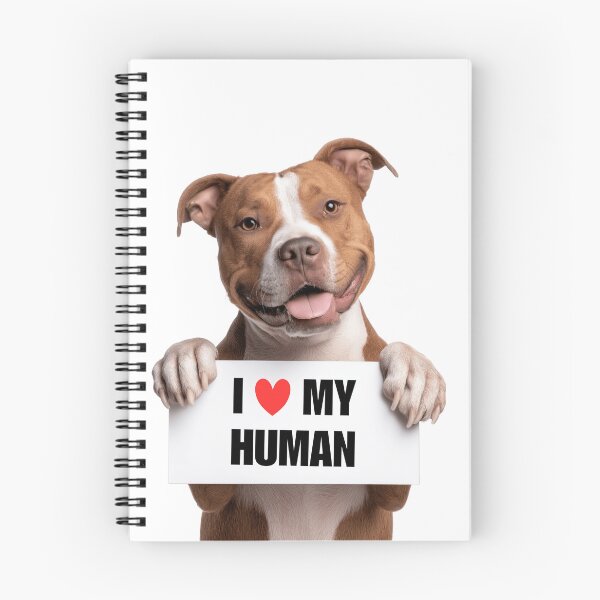 Item preview, Cute American Staffordshire Terrier dog with Signboard I love my Human  designed and sold by LazyOwlStore.