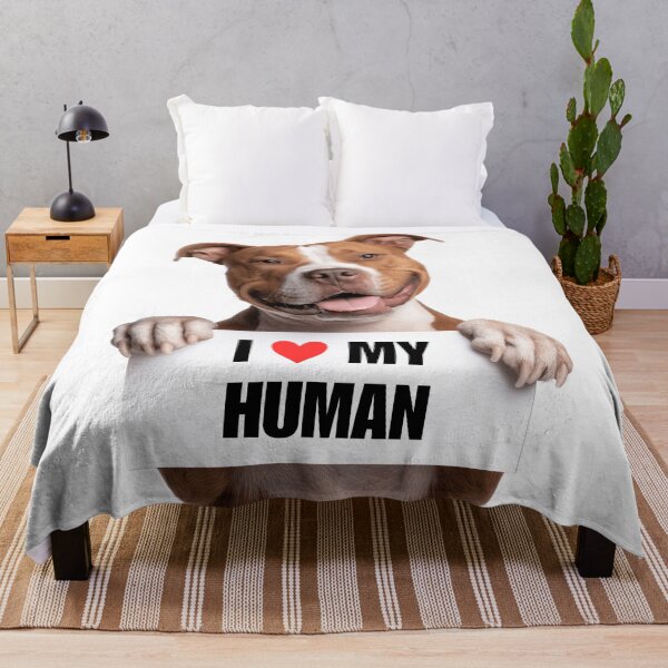 Item preview, Cute American Staffordshire Terrier dog with Signboard I love my Human  designed and sold by LazyOwlStore.