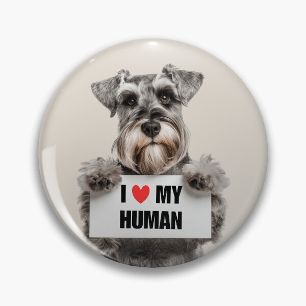 Artikelvorschau, Süßer Standardschnauzer mit Schild „Ich liebe meinen Menschen“ entworfen und verkauft von LazyOwlStore.