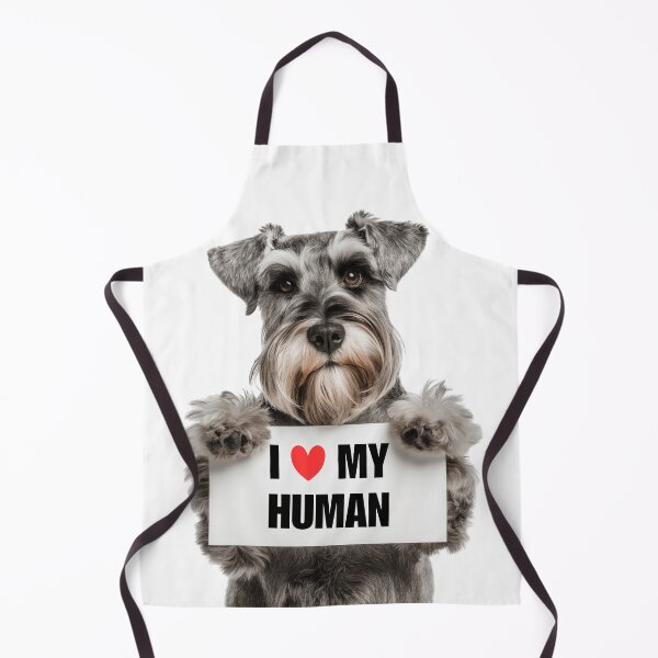 Artikelvorschau, Süßer Standardschnauzer mit Schild „Ich liebe meinen Menschen“ entworfen und verkauft von LazyOwlStore.