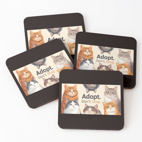 Item preview, Adopt don't shop cats designed and sold by Heavens Light.