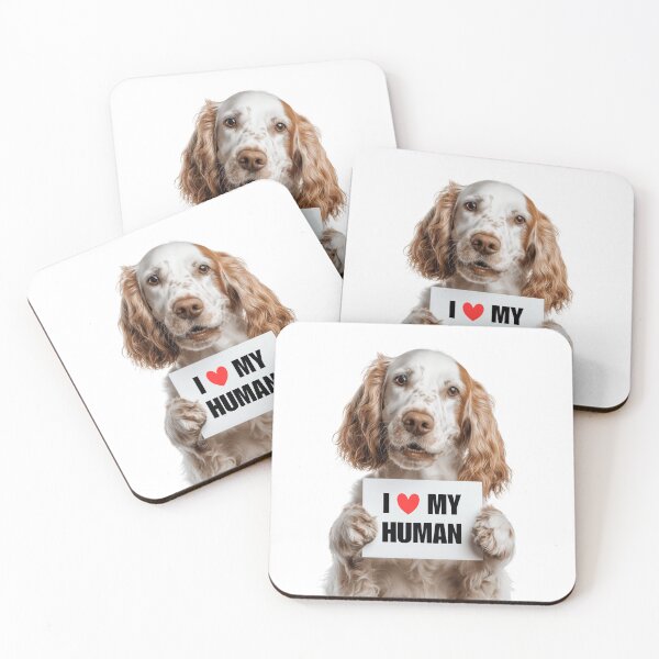 Item preview, Cute English Setter dog with Signboard I love my Human  designed and sold by LazyOwlStore.