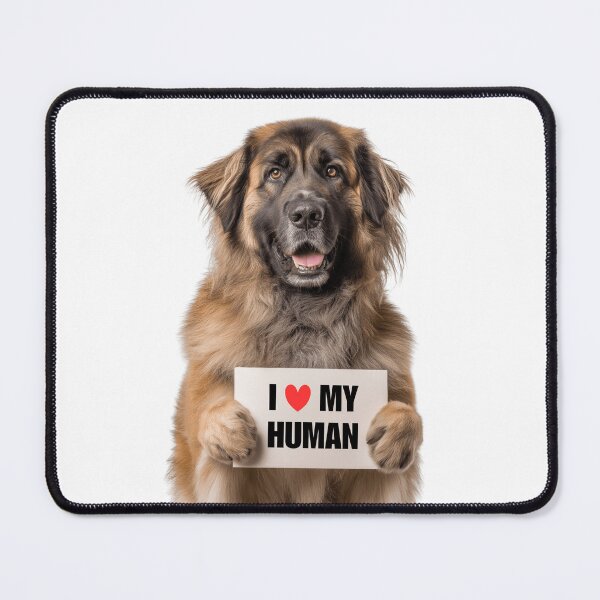 Item preview, Cute Leonberger dog with Signboard I love my Human designed and sold by LazyOwlStore.