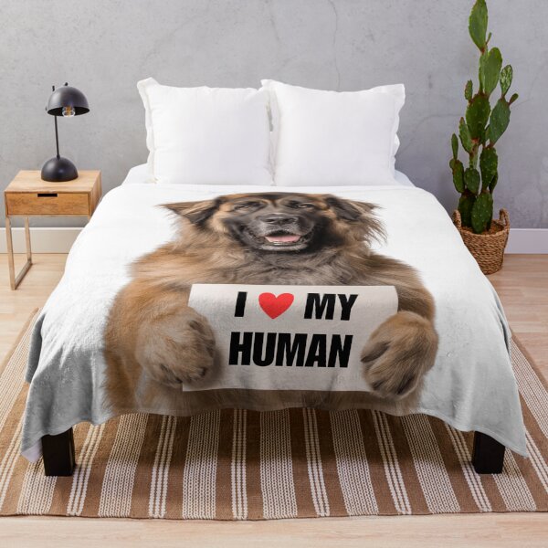 Item preview, Cute Leonberger dog with Signboard I love my Human designed and sold by LazyOwlStore.