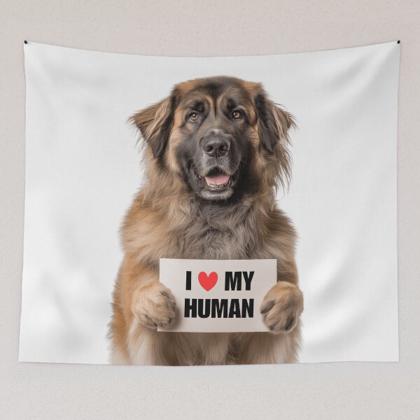 Item preview, Cute Leonberger dog with Signboard I love my Human  designed and sold by LazyOwlStore.