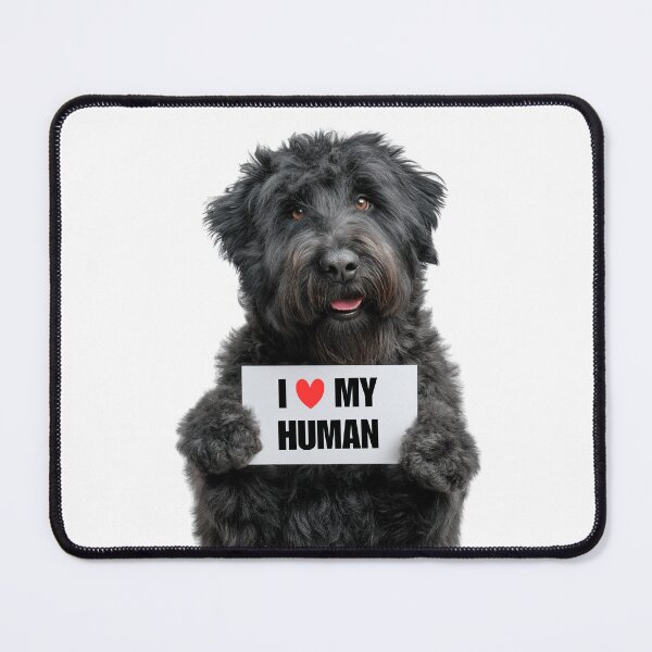 Item preview, Cute Bouvier des Flandres dog with Signboard I love my Human designed and sold by LazyOwlStore.