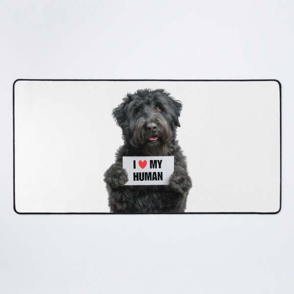 Item preview, Cute Bouvier des Flandres dog with Signboard I love my Human  designed and sold by LazyOwlStore.