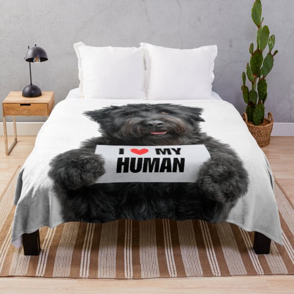 Item preview, Cute Bouvier des Flandres dog with Signboard I love my Human designed and sold by LazyOwlStore.