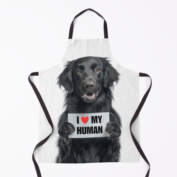 Item preview, Cute Flat-Coated Retriever dog with Signboard I love my Human designed and sold by LazyOwlStore.
