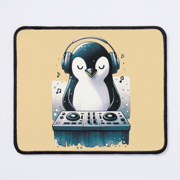 Item preview, DJ Penguin: Beats and Feathers designed and sold by MoxisWatercolor.