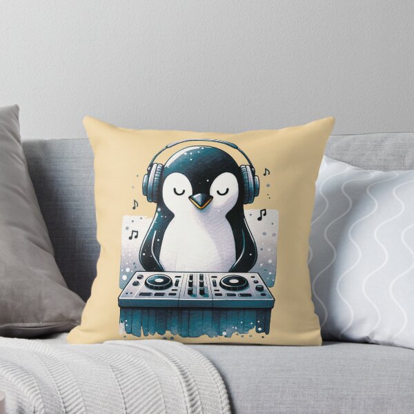 Item preview, DJ Penguin: Beats and Feathers designed and sold by MoxisWatercolor.