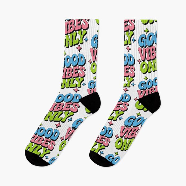 Item preview, Groovy Good Vibes Only Phrase with Sparkling Star Details designed and sold by SplashTastic.