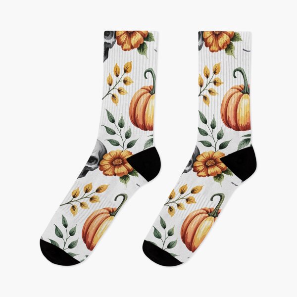 Item preview, Gothic Cute Halloween Floral Pattern with Pumpkins, Skulls & Flowers designed and sold by YourSocialBae.