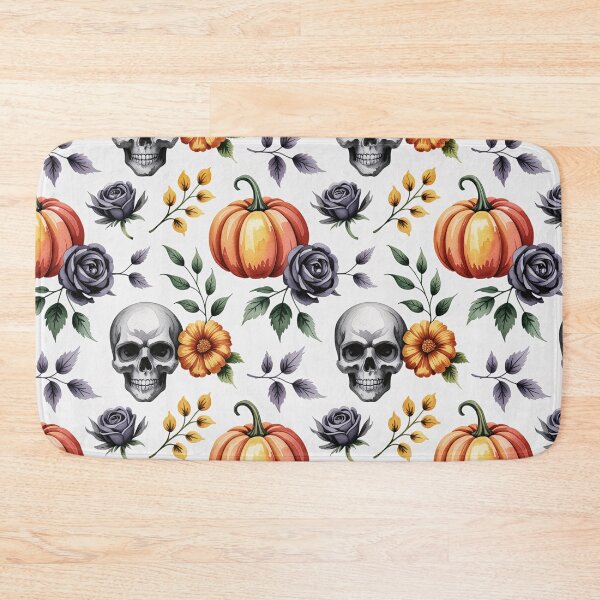 Item preview, Gothic Cute Halloween Floral Pattern with Pumpkins, Skulls & Flowers designed and sold by YourSocialBae.