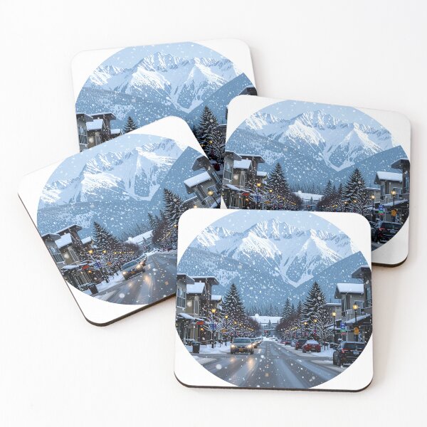 Item preview, round snowy night in town colorful photo like design designed and sold by SmashingDeals.