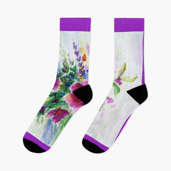 Item preview, Original Art Pink and Purple Flowers designed and sold by PagesinaJournal.