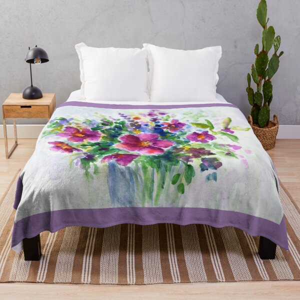 Item preview, Original Art Pink and Purple Flowers designed and sold by PagesinaJournal.