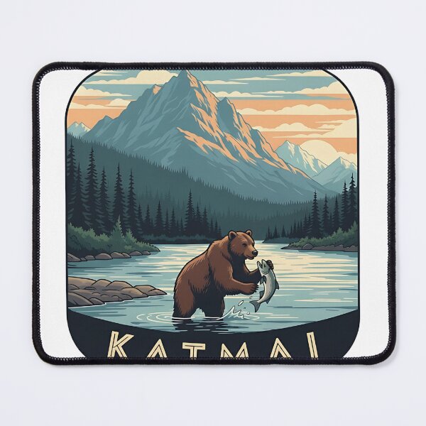 Item preview, Katmai National Park Vintage Art Travel designed and sold by LittleArij.