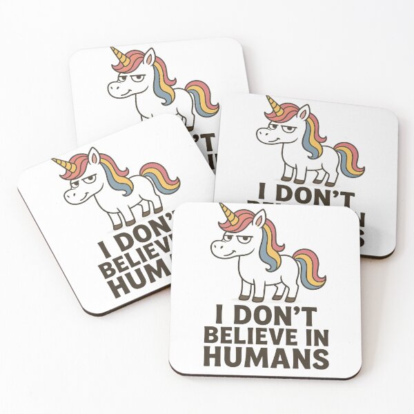 Item preview, I Don't Believe In Humans Unicorn Design T-Shirt designed and sold by Moyeri.