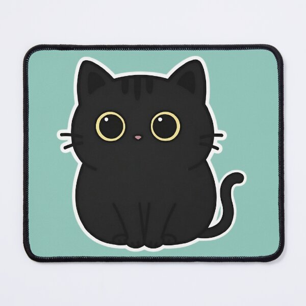 Item preview, Kawaii black kitten (void cat) chibi with big eyes designed and sold by otacon99.