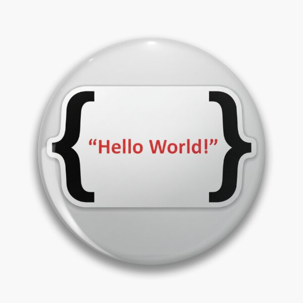 Item preview, Minimalist Hello World Code Bracket Sticker designed and sold by sumit9696.
