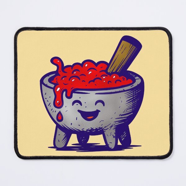 Item preview, Spicy Happiness – Smiling Molcajete with Salsa designed and sold by KingxScribble.