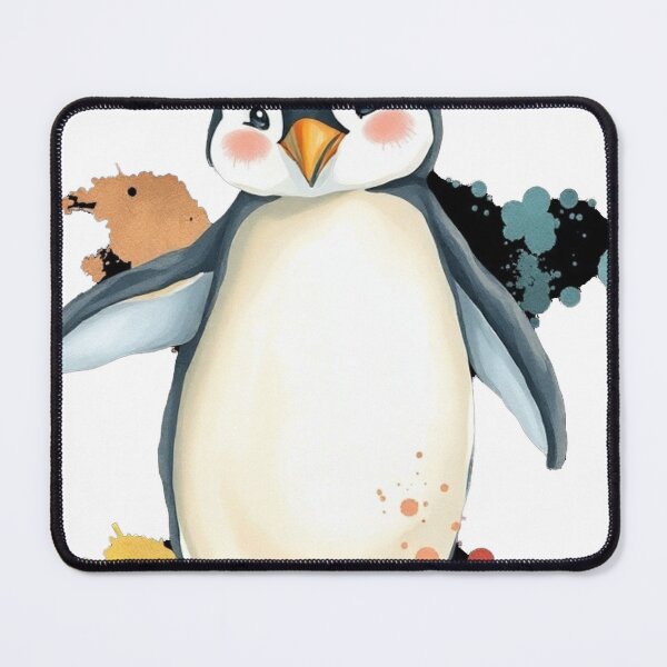 Item preview, Cute Kawaii Baby Penguin Watercolor Illustration, Adorable Cartoon Animal Art Print designed and sold by EllDAV777.