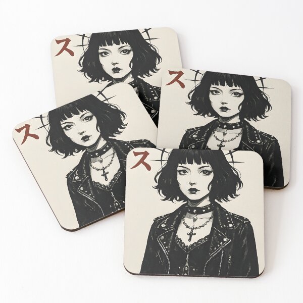 Item preview, Spiked Halo Goth – Japanese Punk Girl Illustration designed and sold by EntropyArts.