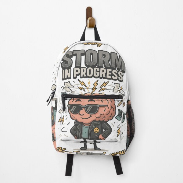 Item preview, Storm in Progress – Confident Brain Cartoon Motivational Design designed and sold by Designforyou86.