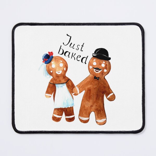 Item preview, Watercolor Gingerbread Couple Just Baked designed and sold by Kozhyna.